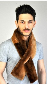 Beaver fur scarf - "Champagne canadian beaver"